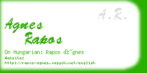 agnes rapos business card